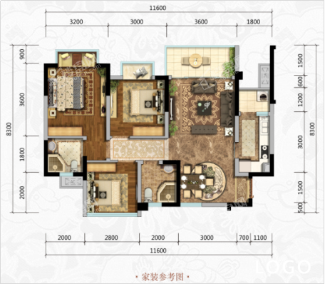 和喜御景台户型图图片