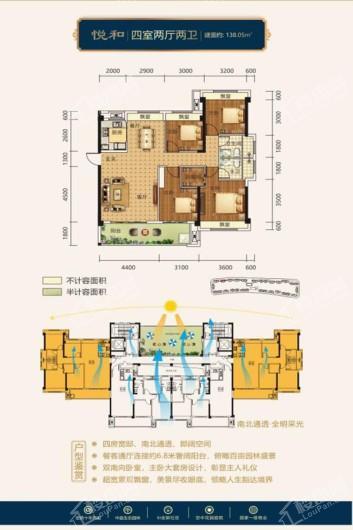 贵悦府户型图3_副本 4室2厅2卫1厨