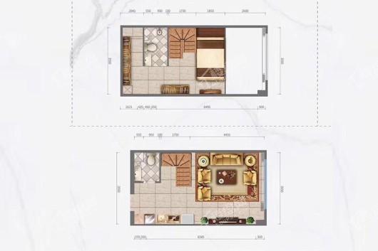 四海自由家B户型 1室1厅2卫1厨