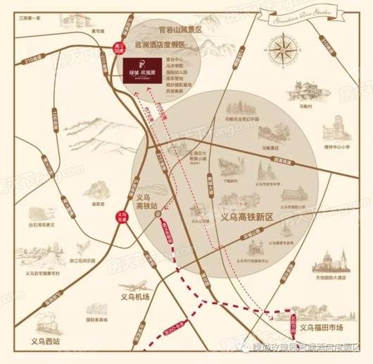 绿城浦江玫瑰园交通图