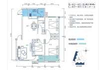 阳光上府B栋402-407、C栋403-407户型 3室2厅1卫1厨