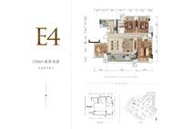 泽京南樾府洋房E4户型 4室2厅2卫1厨