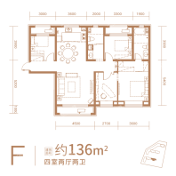 F户型136平米