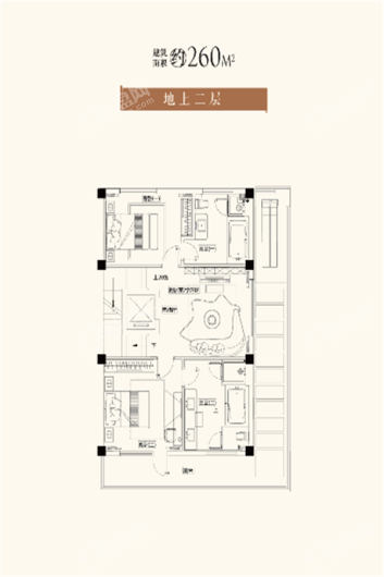 旭辉·雍禾府260㎡地上二层 4室2厅2卫1厨