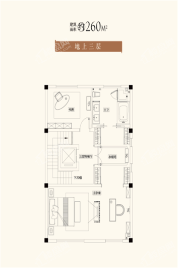 旭辉·雍禾府260㎡地上三层 4室2厅2卫1厨