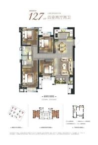 平潭岚湾·正荣府127平米户型图 4室2厅2卫1厨