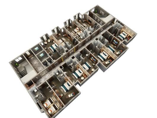 柏曼国际公寓（德阳·绵竹）3D透视效果-酒店楼层