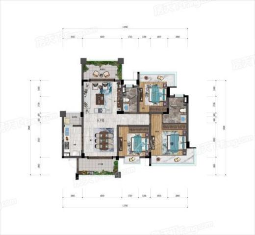 海南建业君邻大院户型图