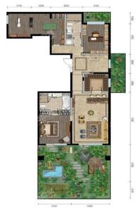 西宸原著290平花园层 4室2厅3卫1厨