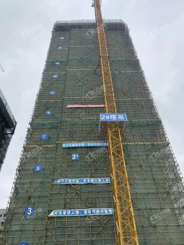 宋都江韵朝阳3#楼工程进度实景图，已完成所有墙体砌筑。（摄于2019.12）