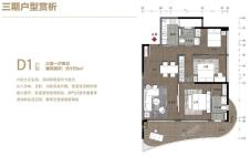 三期 D1户型 3室1厅2卫 建面115㎡