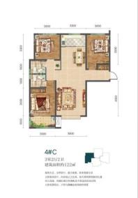 隆尧福美六号院4#C户型122平 3室2厅2卫1厨