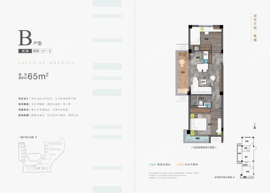 广纳·湖悦天境公寓B户型65㎡2室1厅1卫 2室1厅1卫1厨