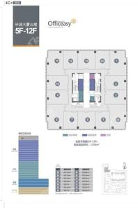 华润大厦北塔5-12F户型平层图 1室1厅