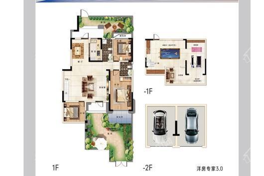 翔凯文华未来之光洋房A户型 3室2厅2卫1厨