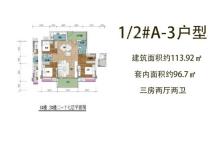 碧华轩A3户型 3室2厅2卫1厨