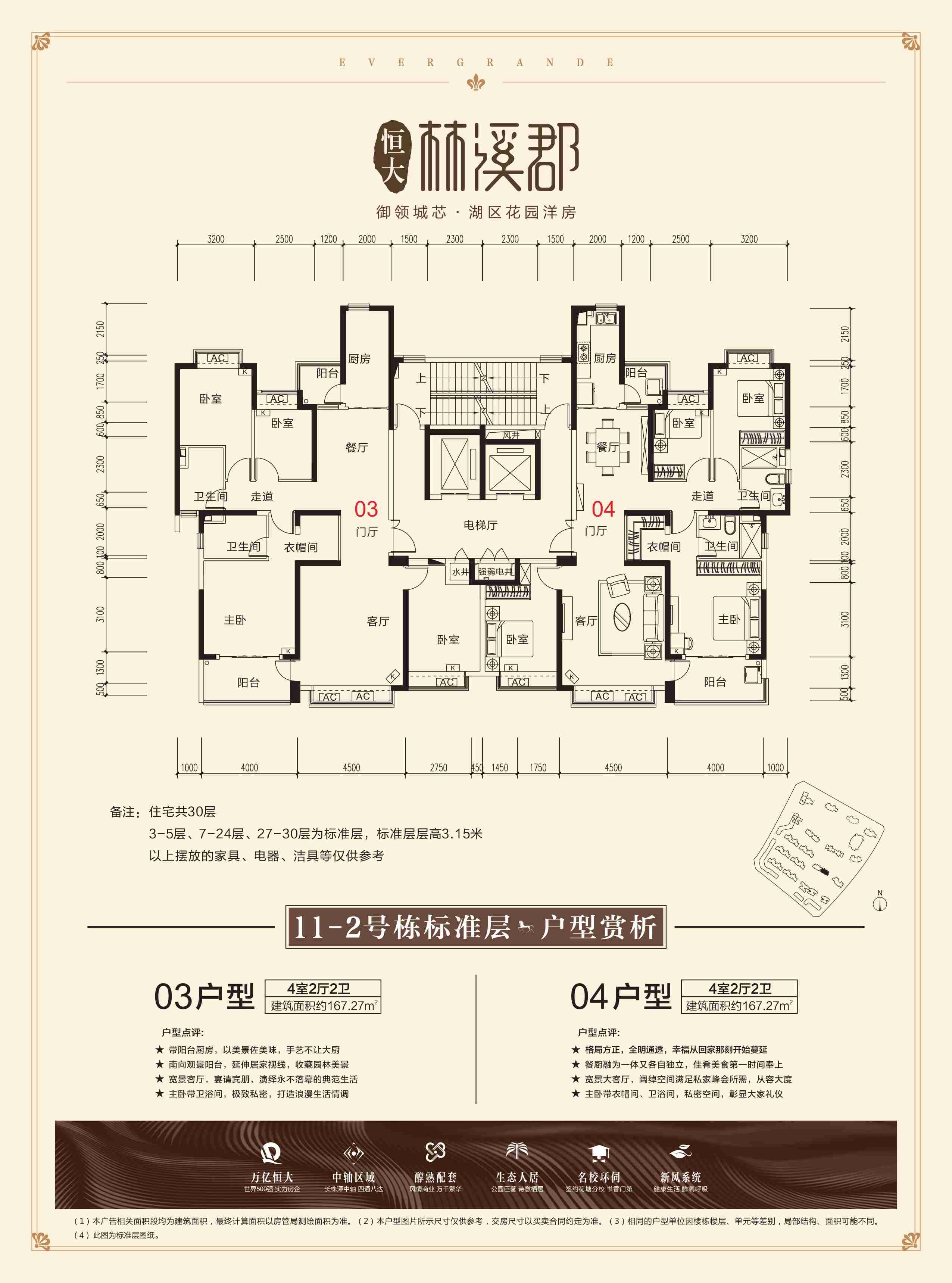 株洲恒大林溪郡樓層平面圖戶型圖-株洲樓盤網