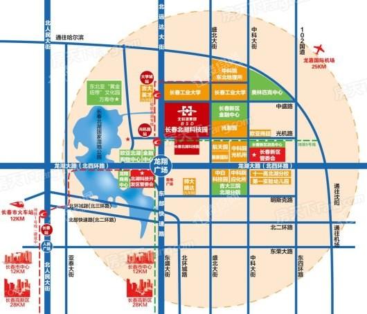 北科建长春北湖科技园产业三期交通图