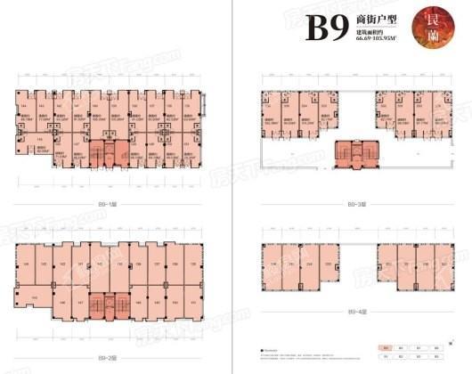 青怡坊昆蘭B9商业户型平面图 1室1厅1卫