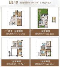 别墅B1户型 4房2厅3卫 287.23㎡