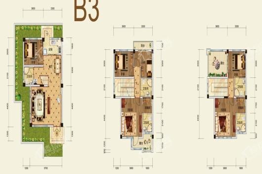 京汉君庭别墅B3户型175㎡ 6室2厅5卫1厨