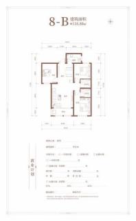 泰智公馆5#B户型 3室2厅2卫1厨