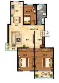 职教家园104.98㎡ 3室2厅1卫1厨