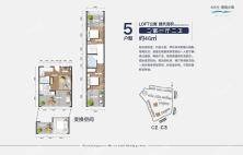 5户型 2室1厅2卫 建面约46㎡