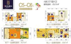 联排类独栋别墅C5-C6户型 4房2厅1厨4卫 250㎡