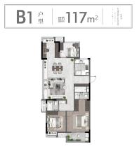 上塘九里B1户型117㎡