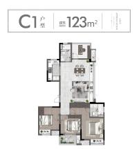 上塘九里C1户型123㎡