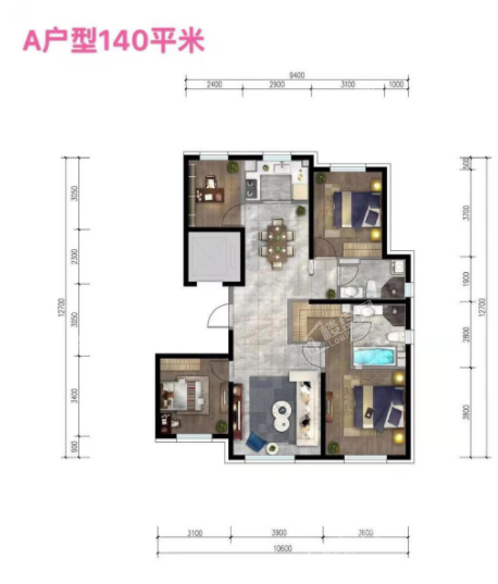 4室2厅2卫约140平米