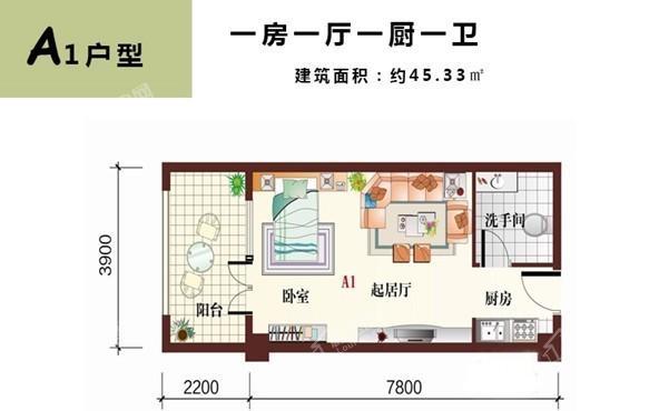 福山咖啡联邦小镇A1户型图