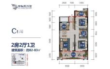 C1户型 3房2厅1厨2卫 152.79㎡