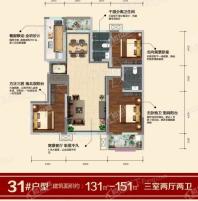 锦和城四期31#户型 3室2厅2卫1厨