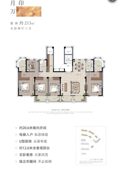 金湾1号五房两厅三卫213平户型