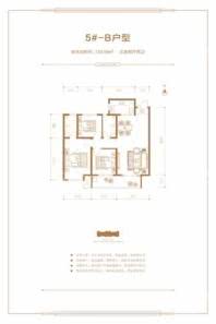 开元华府5#-B户型 3室2厅2卫1厨