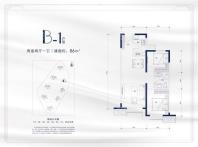 凯旋门高层标准层B-1户型 2室2厅1卫1厨