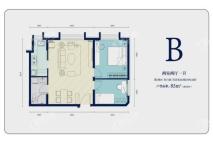 中交海河公馆标准层85平米B户型 2室2厅1卫1厨