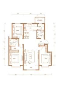 中北祥云洋房标准层C2户型 3室2厅2卫1厨