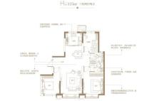 贻成学府壹号标准层115㎡H户型 3室2厅2卫1厨