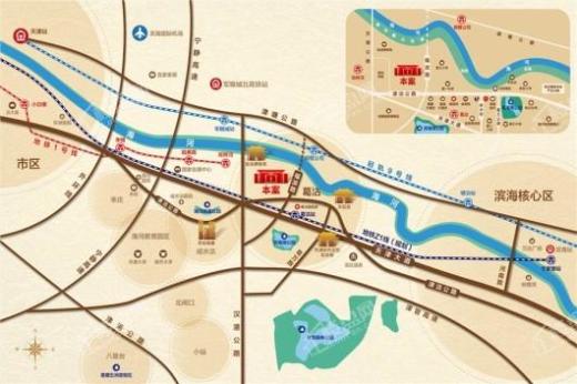 和泓·葛沽湾首府交通图