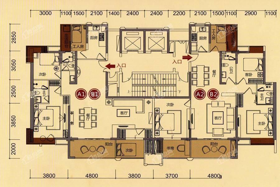 4室2厅2卫约140平米