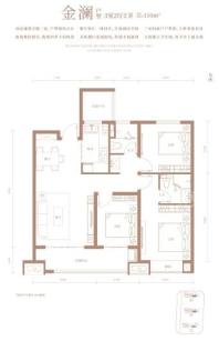 海唐金洲110㎡户型 3室2厅2卫1厨