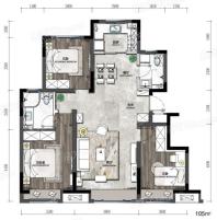 力旺林溪湖小高105㎡ 3室2厅2卫1厨