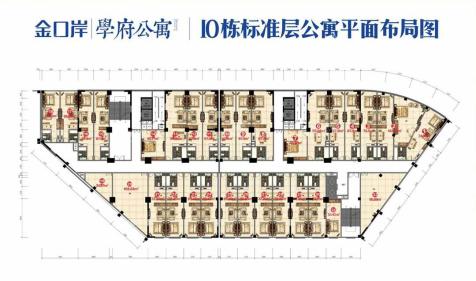 10栋标准层公寓平面布局图
