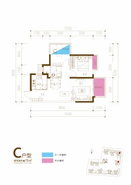 龙光玖誉湖庆湖3/5#楼C户型70㎡