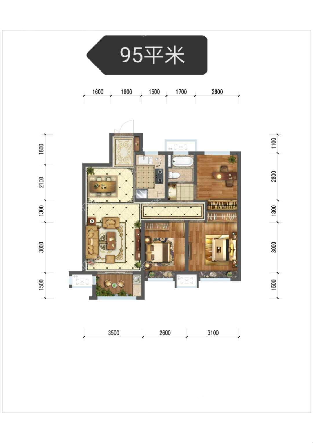 嵊州吾悦华府143户型图图片