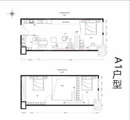 A1loft户型三室两厅一卫