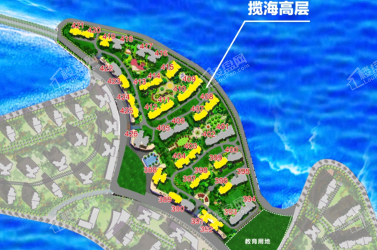 中国海南海花岛2号岛平面鸟瞰图